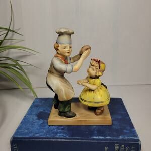Vintage Lefton Pat-A-Cake Nursery Figurine Baker & Girl #1248